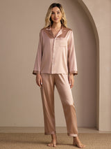 [Toscane] SilkSilky-FR Long Sleeve Lapel Collar Femme Pyjamas 001