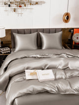 [Gris] SilkSilky-FR Parure de Lit Soie 005