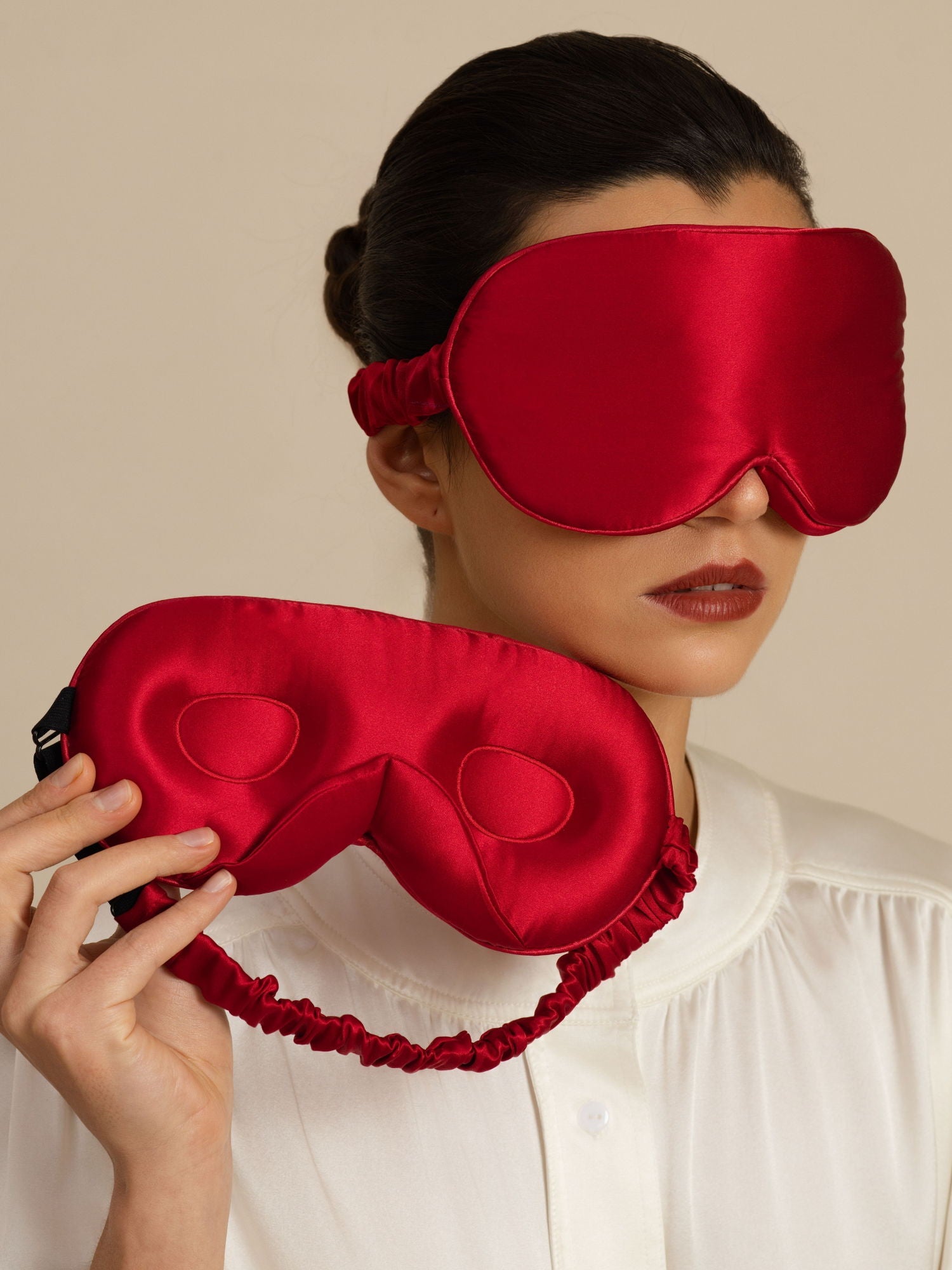 [Rouge Vineux] SilkSilky-FR 22Momme Masques pour les Yeux 003