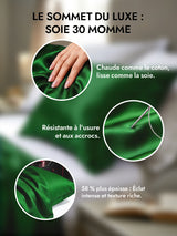 [Vert Foncé] SilkSilky-FR 30Momme Taies d'Oreiller 002
