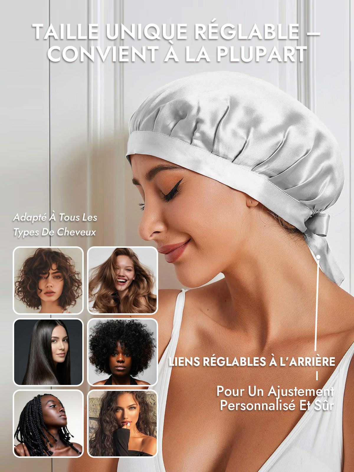 [Argent] SilkSilky-FR Bonnets de Nuit 006