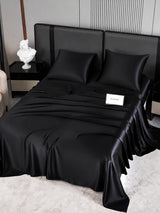 [Noir] SilkSilky-FR Parure de Lit Soie 002