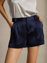[Bleu Foncé] SilkSilky-FR Femme Shorts 006