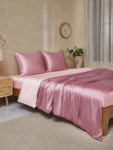 [MauvePâle+RoseClair] SilkSilky-FR Parure de Lit Soie 003