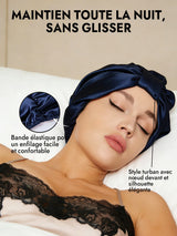 [Bleu Foncé] SilkSilky-FR Bonnets de Nuit 004