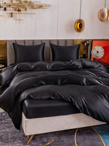[Noir] SilkSilky-FR Parure de Lit Soie 003