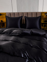 [Noir] SilkSilky-FR Parure de Lit Soie 004