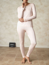 [Rose Clair] SilkSilky-FR Long Sleeve Round Neck Sous Vêtements Longs Femme 006