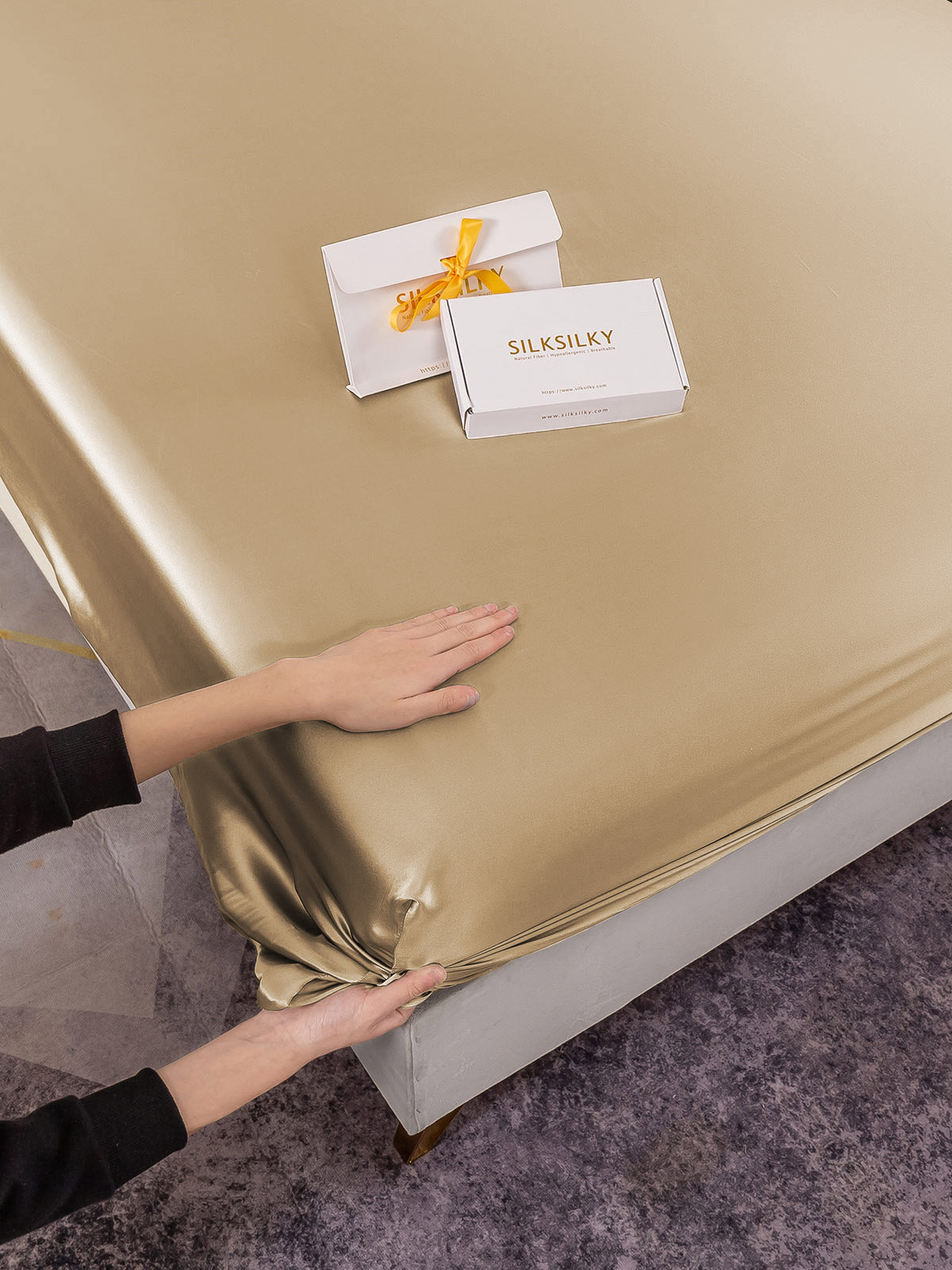 [Beige] SilkSilky-FR 19Momme Sheet 007