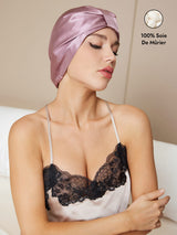 [Mauve Pâle] SilkSilky-FR Bonnets de Nuit 001
