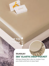 [Beige] SilkSilky-FR 19Momme Parure de Lit Soie 004