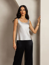 [Argent] SilkSilky-FR Sleeveless Top À Fines Brides 006