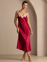 [Rouge Vineux] SilkSilky-FR Sleeveless V Neck Robes 001