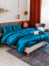 [Bleu Royal] SilkSilky-FR Parure de Lit Soie 001