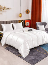 [Blanc] SilkSilky-FR Parure de Lit Soie 002
