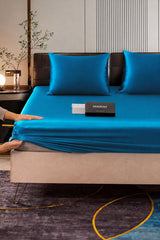[Bleu Royal] SilkSilky-FR Parure de Lit Soie 006