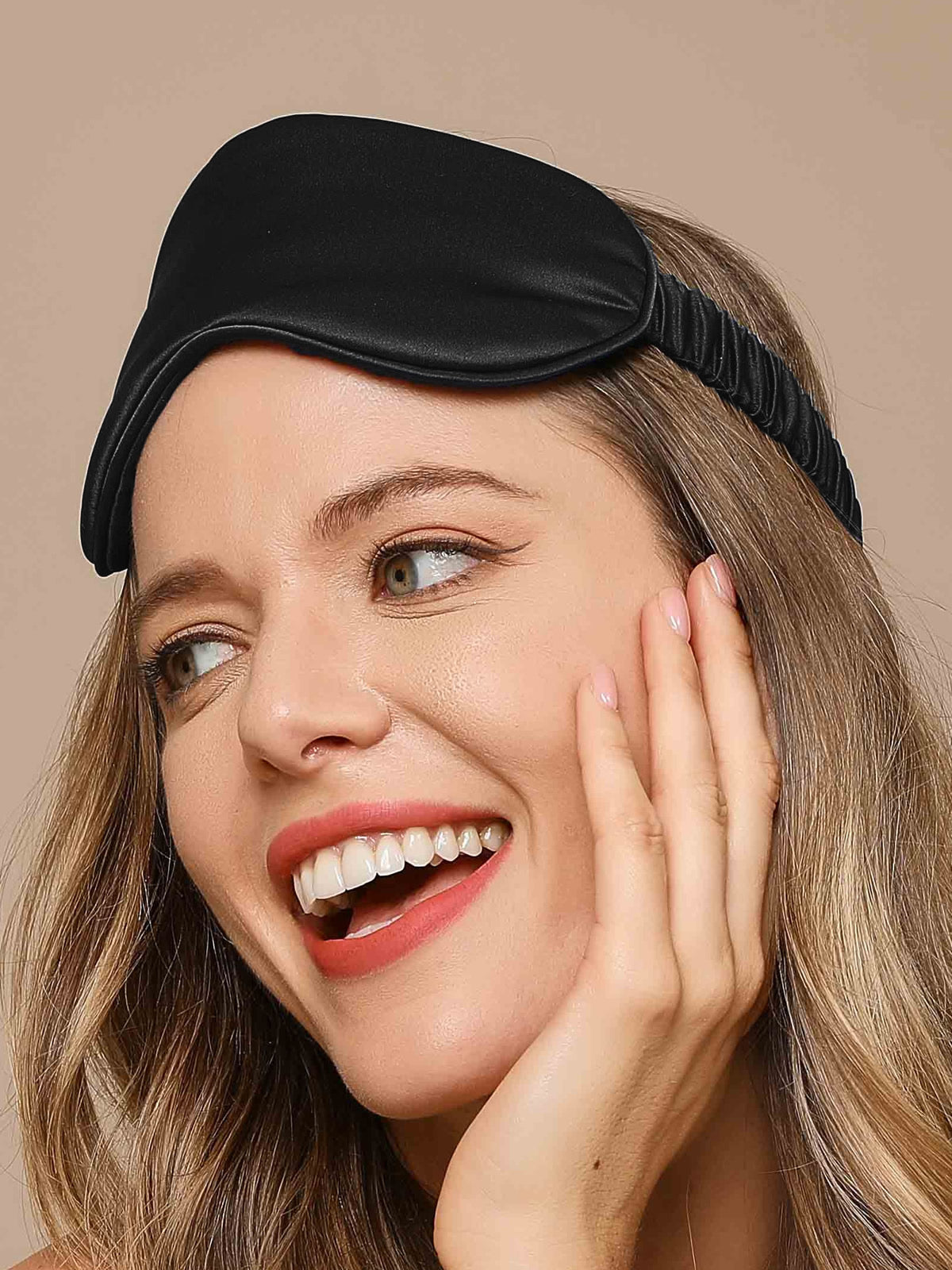 [Noir] SilkSilky-FR 19Momme Pure Soie Eye Mask 001