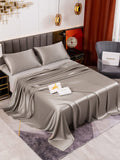 SilkSilky FR 19Momme Pure Soie Bedding Set Gris 001