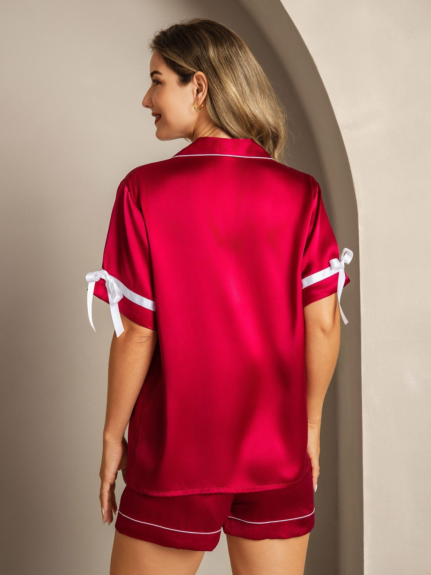 [Rouge Vineux] SilkSilky-FR Soie Womens Pajamas 002,