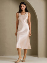 [Beige] SilkSilky-FR Sleeveless Robes 006