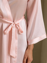 [Rose Clair] SilkSilky-FR 3/4 Sleeve Femme Peignoir 005