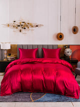 [Rouge Vineux] SilkSilky-FR Parure de Lit Soie 004