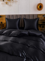 [Noir] SilkSilky-FR Parure de Lit Soie 005
