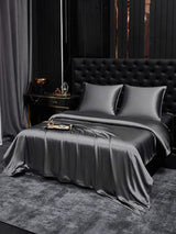 [Gris Foncé] SilkSilky-FR Parure de Lit Soie 002