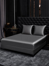 [Gris Foncé] SilkSilky-FR Parure de Lit Soie 001