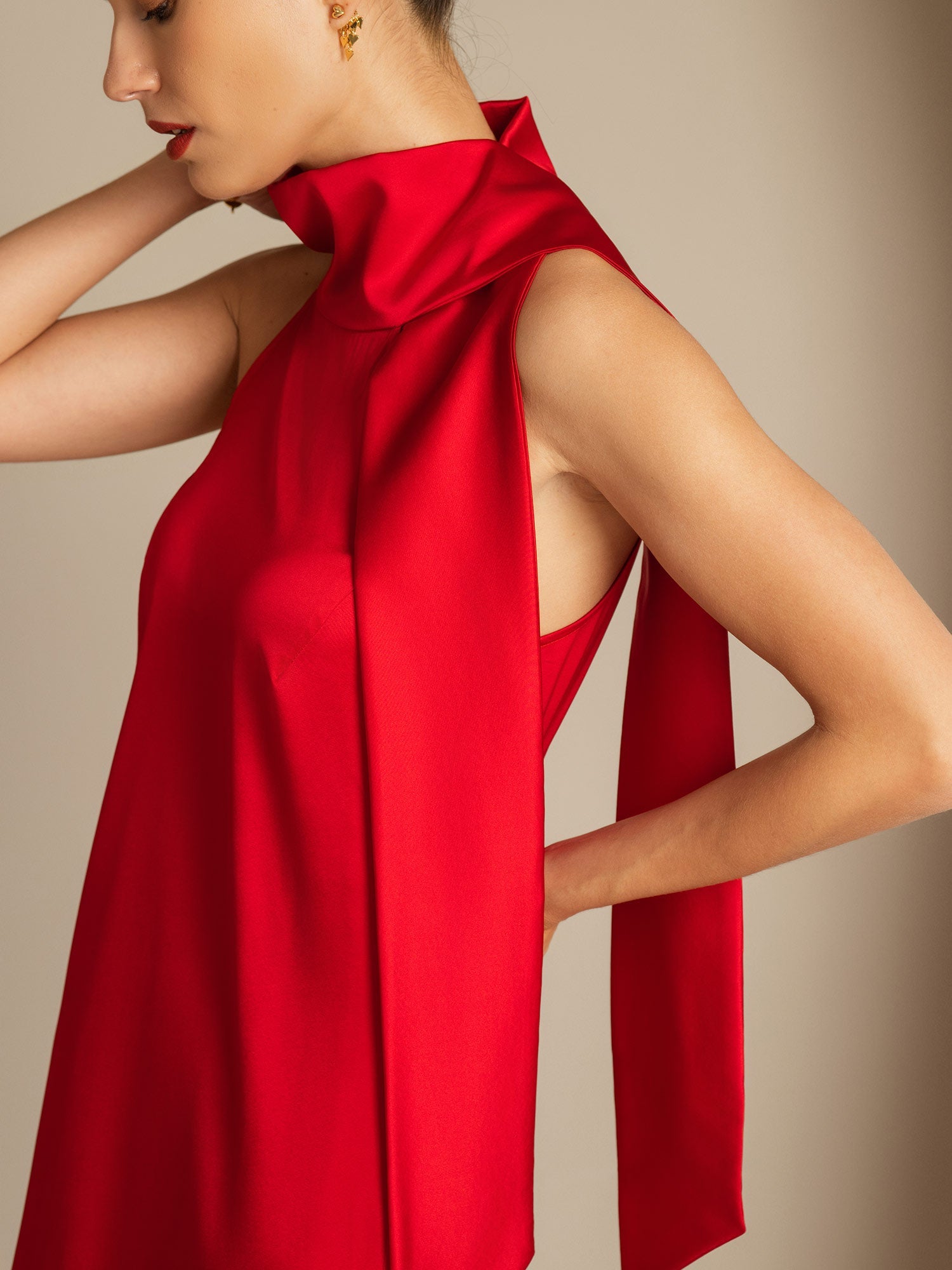 [Rouge] SilkSilky-FR 19Momme Soie Dress 005,