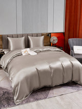 [Gris] SilkSilky-FR Parure de Lit Soie 005