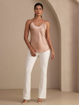 [Toscane] SilkSilky-FR Spaghetti Strap V Neck Top À Fines Brides 006