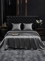 [Gris Foncé] SilkSilky-FR Parure de Lit Soie 001