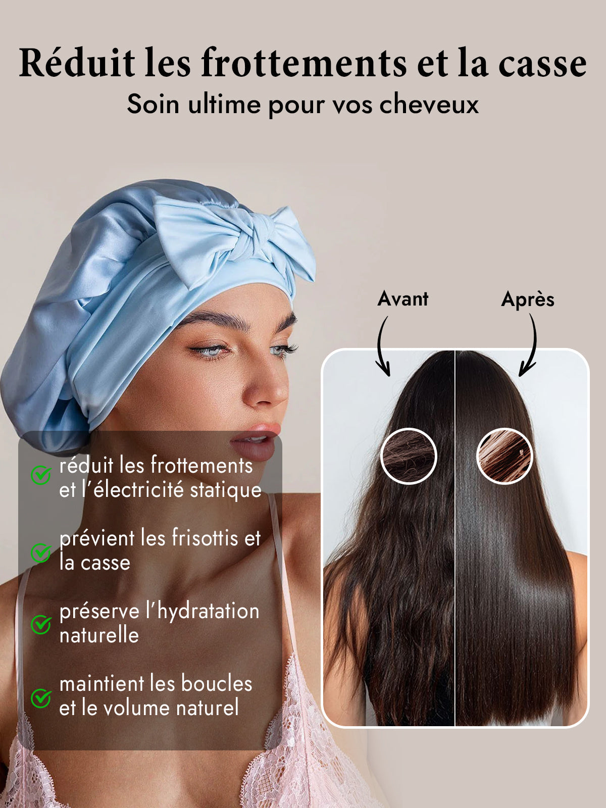 [Bleu Ciel] SilkSilky-FR Soie Sleep Cap 003