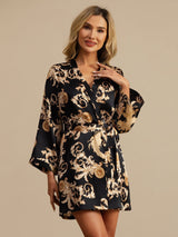 [Dragon Noir] SilkSilky-FR Trois-quart Femme Peignoir 004