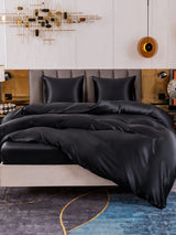 [Noir] SilkSilky-FR Parure de Lit Soie 005