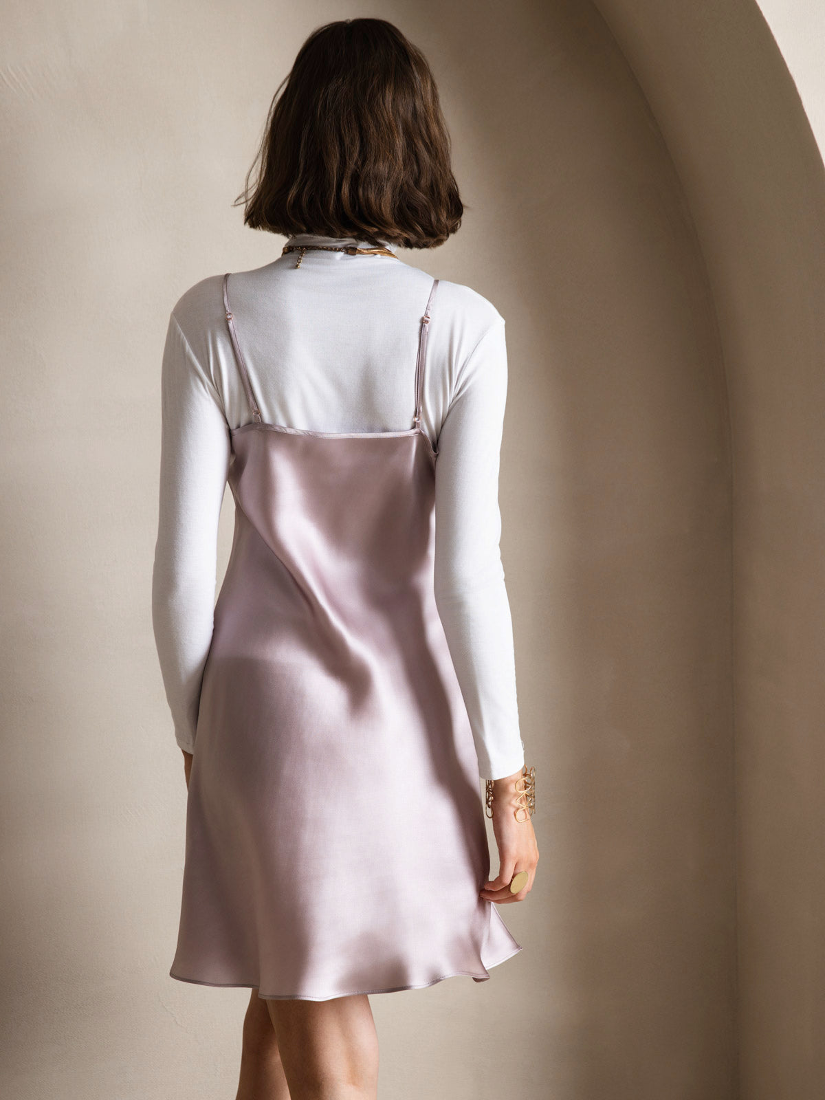 [Lavande] SilkSilky-FR Pure Soie Dress 002