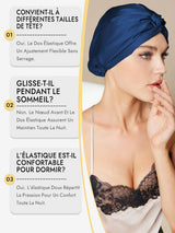 [Bleu Foncé] SilkSilky-FR Bonnets de Nuit 008