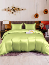 [Vert Menthe] SilkSilky-FR Parure de Lit Soie 002