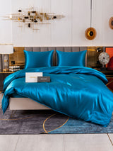 [Bleu Royal] SilkSilky-FR Parure de Lit Soie 002
