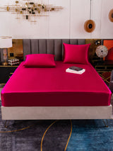 [Rouge Vineux] SilkSilky-FR Parure de Lit Soie 008