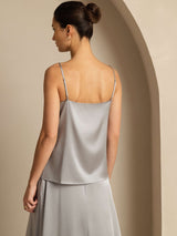 [Gris Griffin] SilkSilky-FR Spaghetti Strap Top À Fines Brides 002