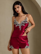 [Rouge Vineux] SilkSilky-FR Sleeveless V Neck Ensemble Camisole 005