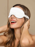 SilkSilky FR 19Momme Pure Soie Eye Mask Blanc 004