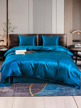 [Bleu Royal] SilkSilky-FR Parure de Lit Soie 001