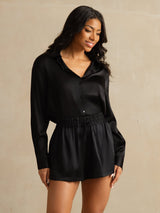 [Noir] SilkSilky-FR 19Momme Femme Shorts 003