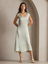 [Vert Clair] SilkSilky-FR Cap Sleeve Robes 001