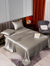 [Gris] SilkSilky-FR Parure de Lit Soie 002