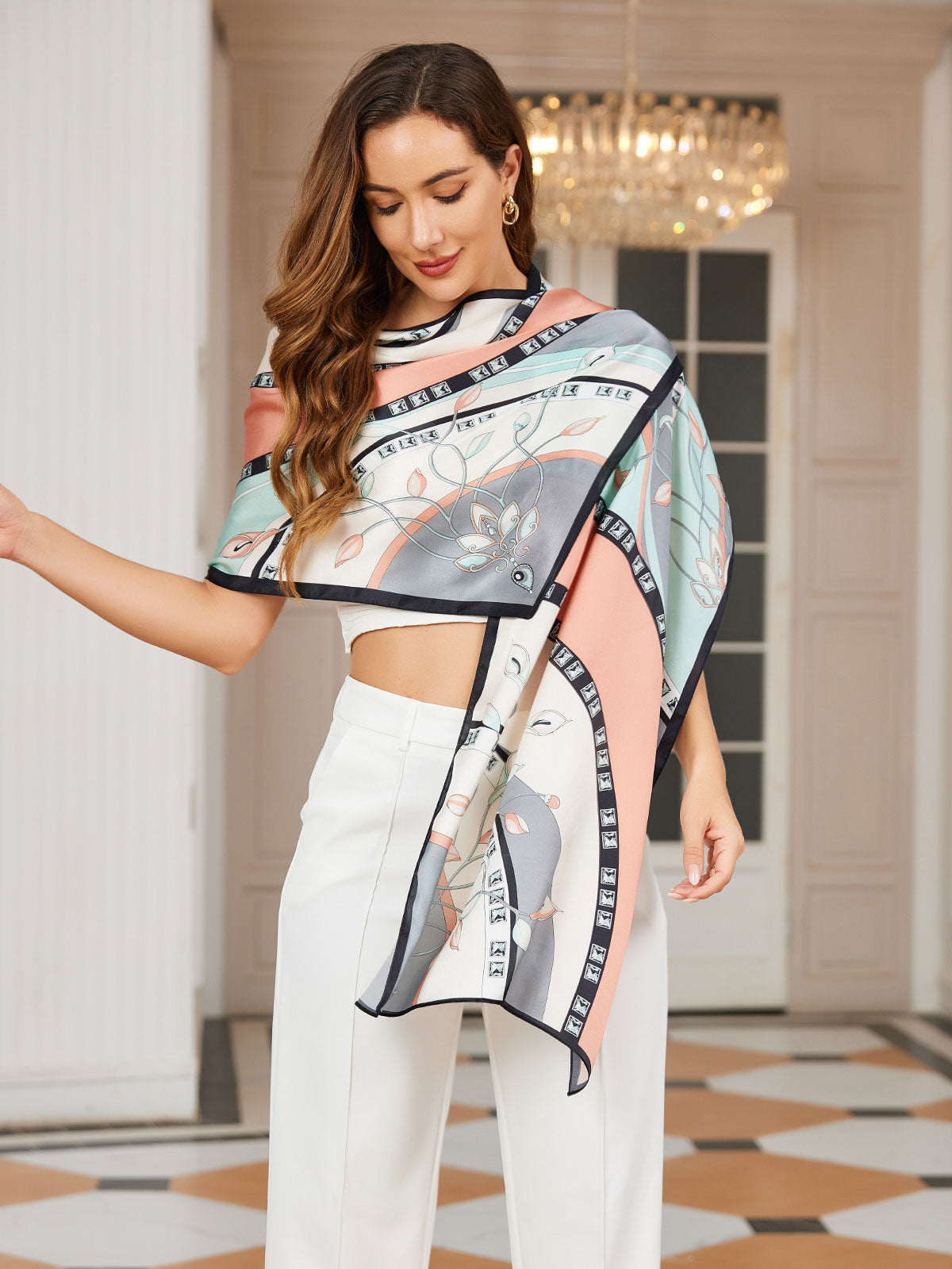 [P030] SilkSilky-FR Pure Soie Scarf 001,