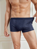 SilkSilky FR Soie Tricotée Mens Underwear BleuFoncé 004